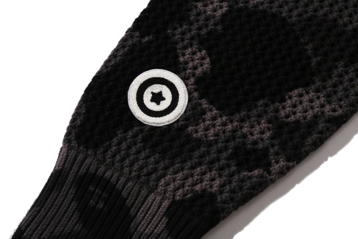 COLOR CAMO CROCHET  RELAXED FULL ZIP HOODIE