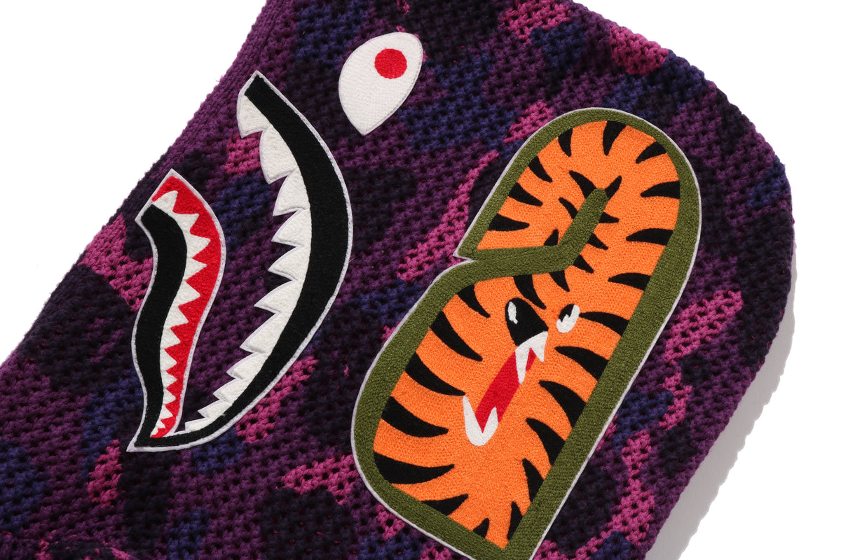 COLOR CAMO CROCHET  RELAXED FULL ZIP HOODIE