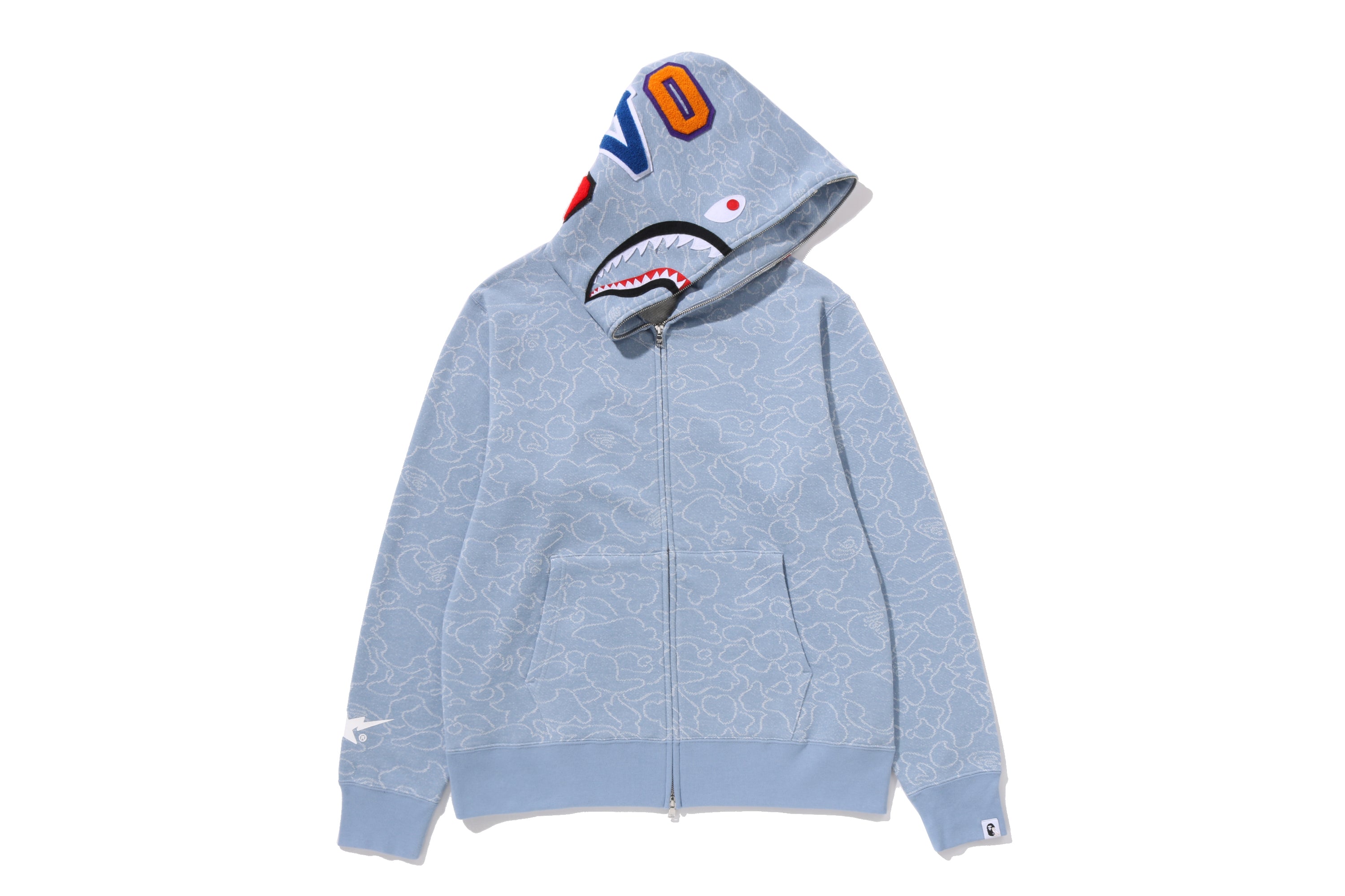 A BATHING APE® BAPE X OVO Neon 1st Camo Jacquard Shark Full Zip