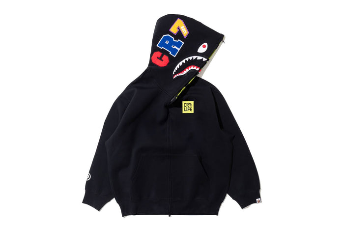 BAPE X CR7 LIFE LOGO RELAXED FIT SHARK FULL ZIP HOODIE M #2
