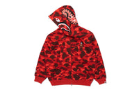 BAPE X STRAY KIDS CAMO SHARK RELAXED FIT FULL ZIP HOODIE