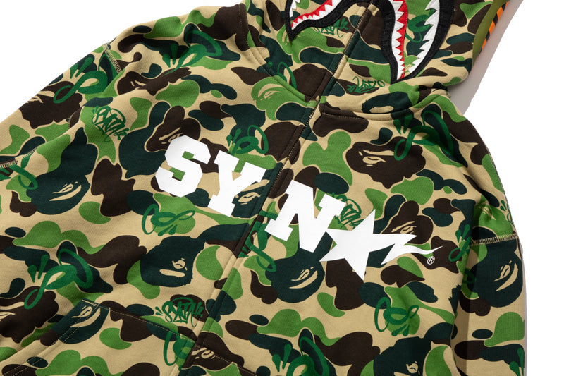 BAPE X SPOTIFY BY CENTRAL CEE CAMO SHARK FULL ZIP HOODIE