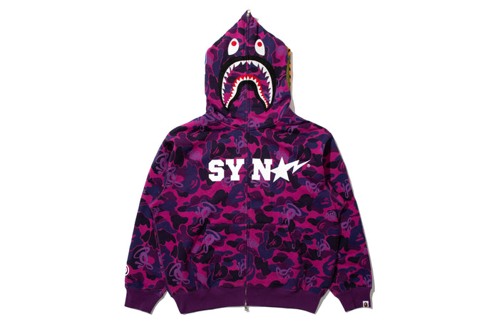 BAPE X SPOTIFY BY CENTRAL CEE CAMO SHARK FULL ZIP HOODIE