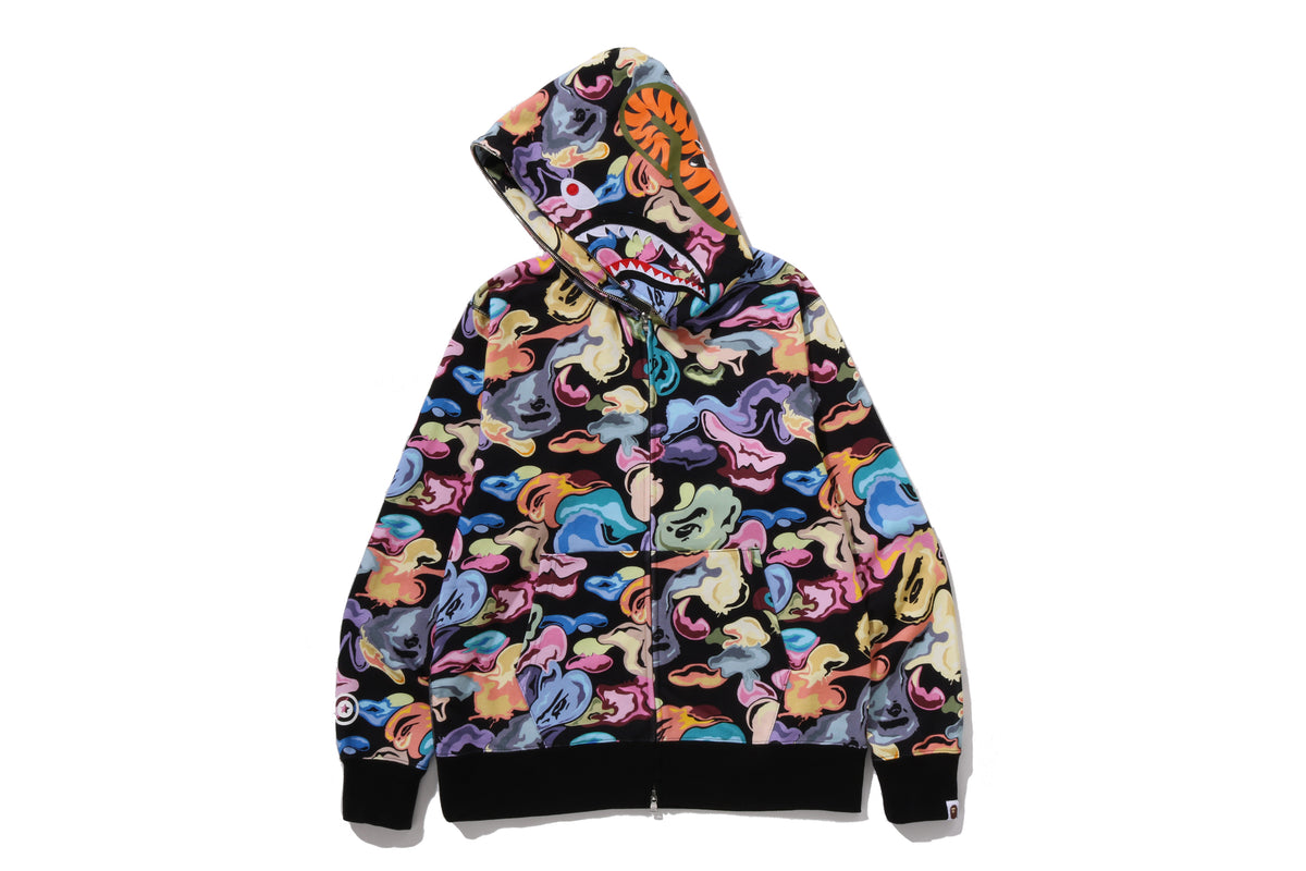 ART CAMO SHARK FULL ZIP HOODIE