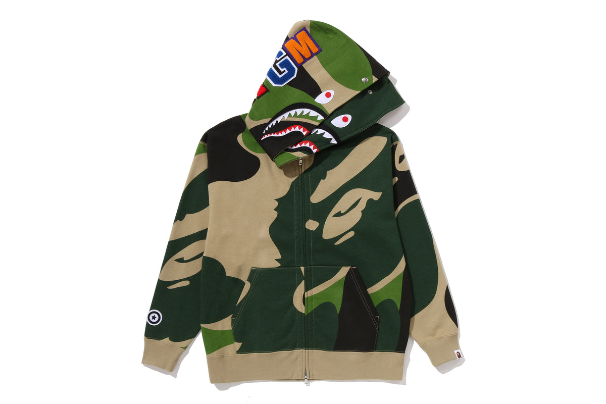 MEGA ABC CAMO DOUBLE SHARK RELAXED FIT FULL ZIP HOODIE