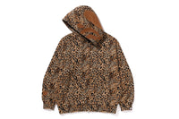WILD LEOPARD PATTERN SHARK RELAXED FIT FULL ZIP HOODIE