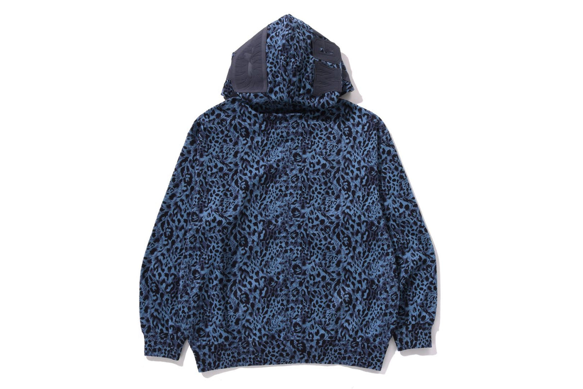 A BATHING APE® Wild Leopard Pattern Shark Relaxed Fit Full Zip
