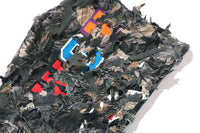 TREE EDGE CAMO LASER CUT CROPPED SHARK FULL ZIP HOODIE