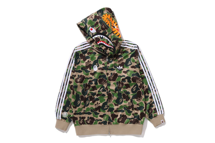 BAPE X ADIDAS RELAXED FIT TRACK CAMO SHARK FULL ZIP HOODIE