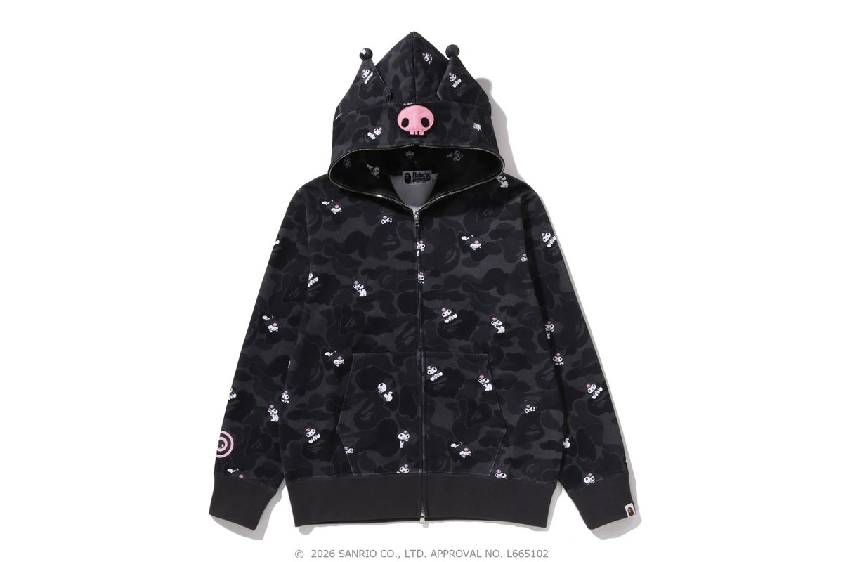 BAPE X KUROMI CAMO FULL ZIP HOODIE  LADIES