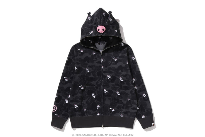 BAPE X KUROMI CAMO FULL ZIP HOODIE  LADIES