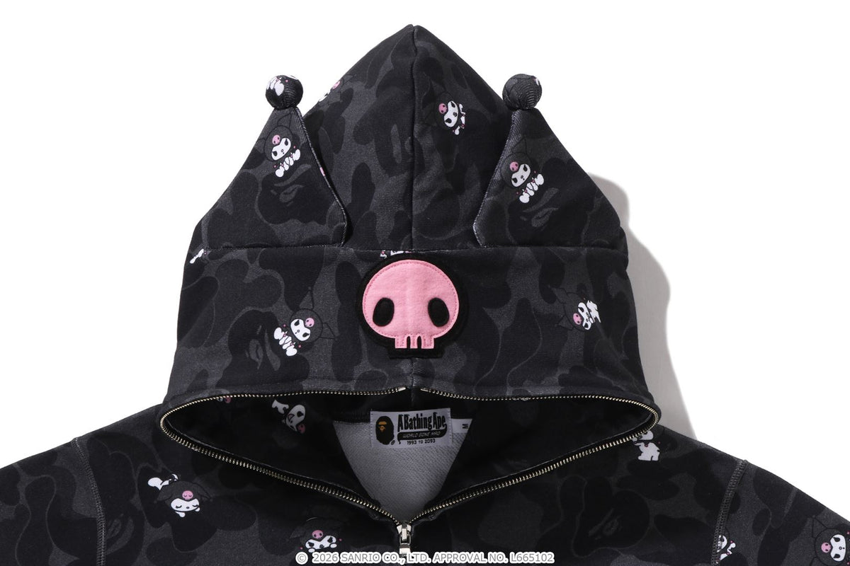 BAPE X KUROMI CAMO FULL ZIP HOODIE  LADIES