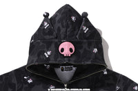 BAPE X KUROMI CAMO FULL ZIP HOODIE  LADIES
