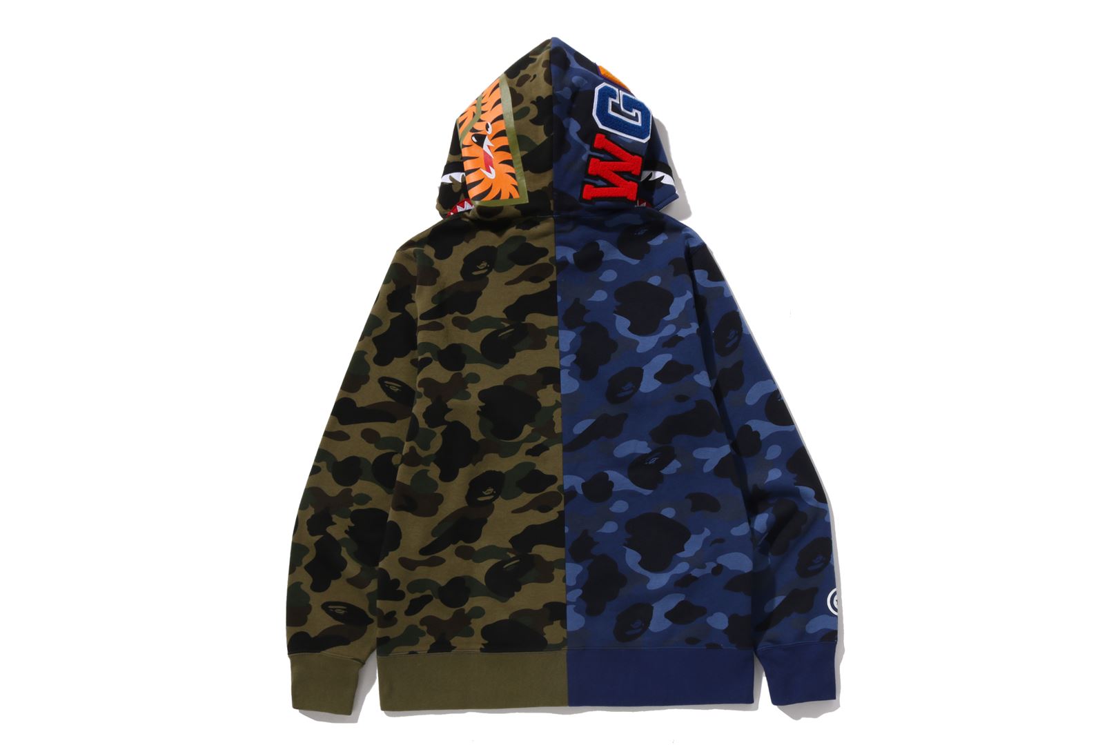 A BATHING APE® Split Camo Shark Full Zip Hoodie | Bape official