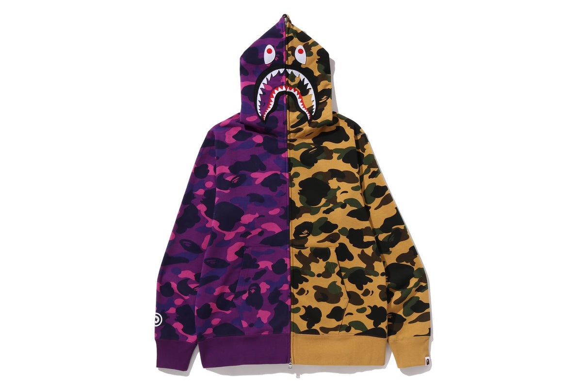SPLIT CAMO SHARK FULL ZIP HOODIE