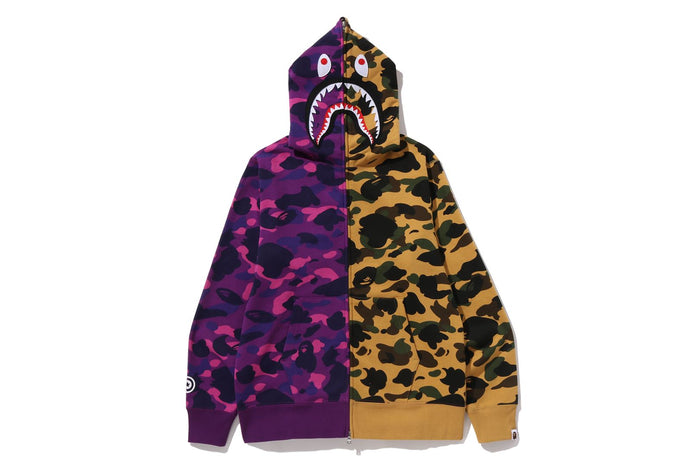 SPLIT CAMO SHARK FULL ZIP HOODIE