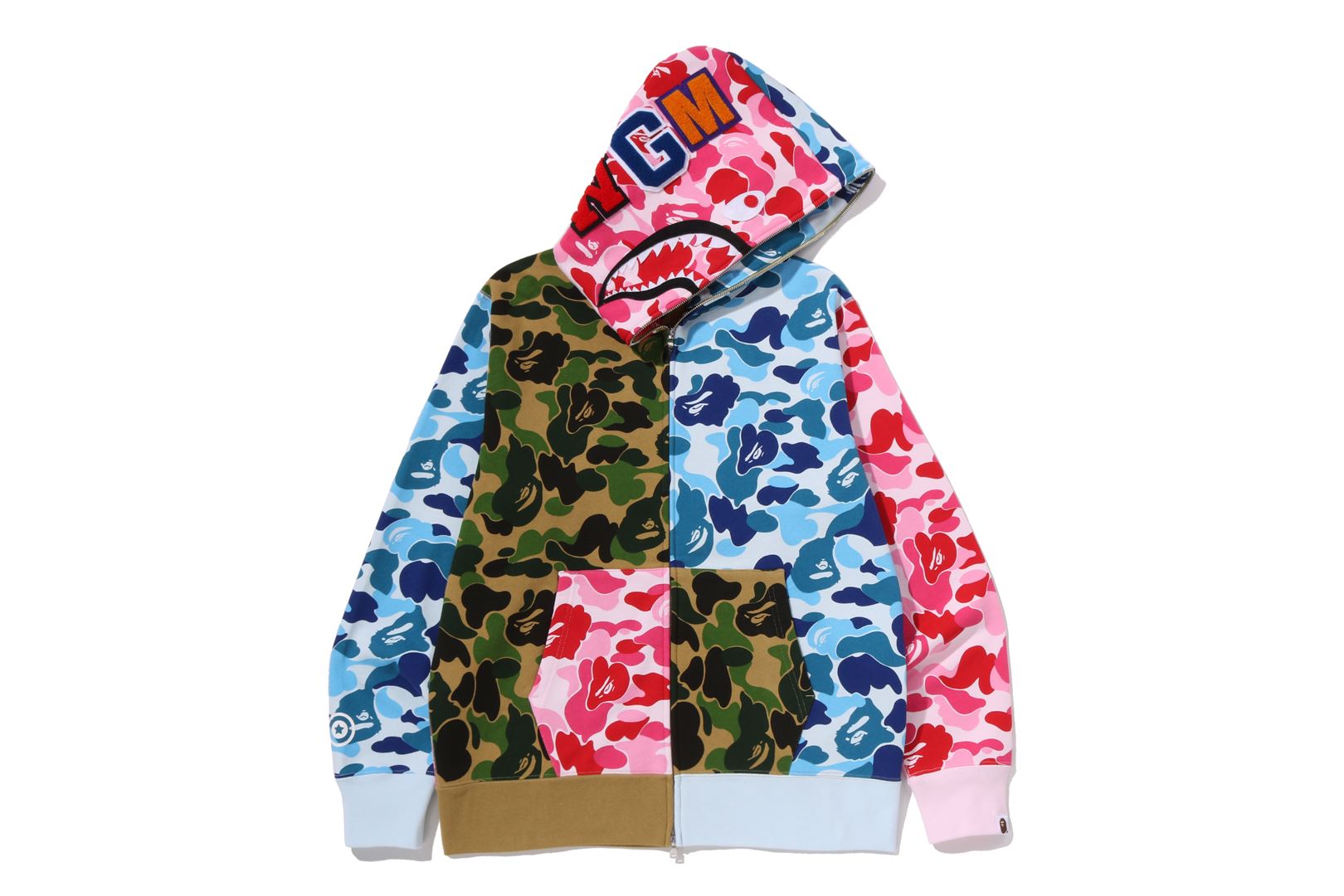 A BATHING APE® Abc Camo Crazy Shark Full Zip Hoodie | Bape