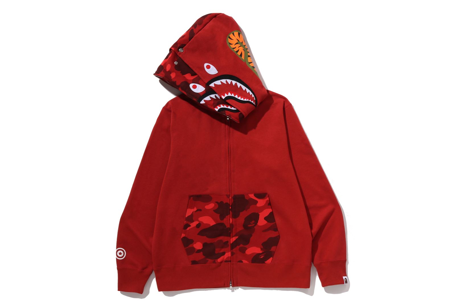 A BATHING APE® Color Camo Shark Full Zip Double Hoodie | Bape