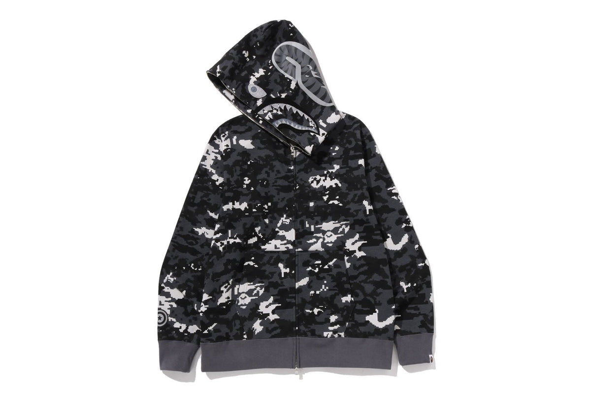MULTI PIXEL CAMO SHARK REGULAR FIT FULL ZIP HOODIE