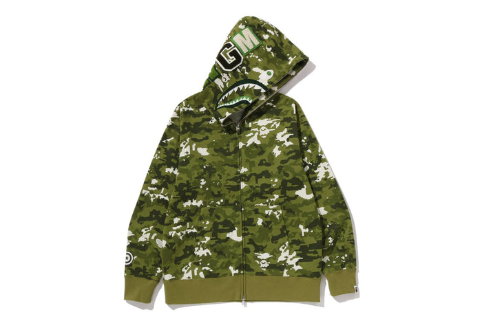 MULTI PIXEL CAMO SHARK REGULAR FIT FULL ZIP HOODIE