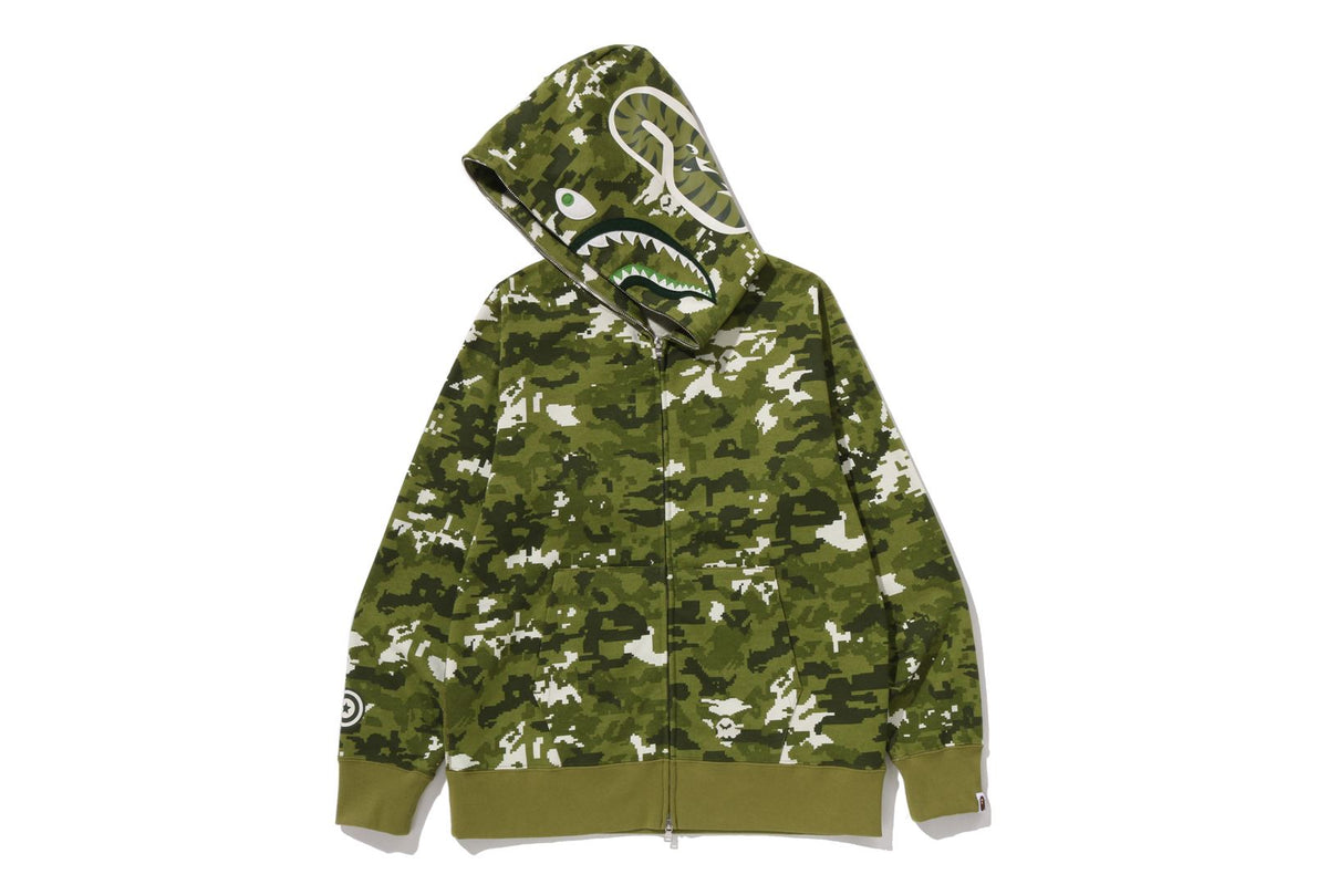 MULTI PIXEL CAMO SHARK REGULAR FIT FULL ZIP HOODIE