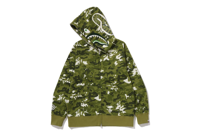 MULTI PIXEL CAMO SHARK REGULAR FIT FULL ZIP HOODIE