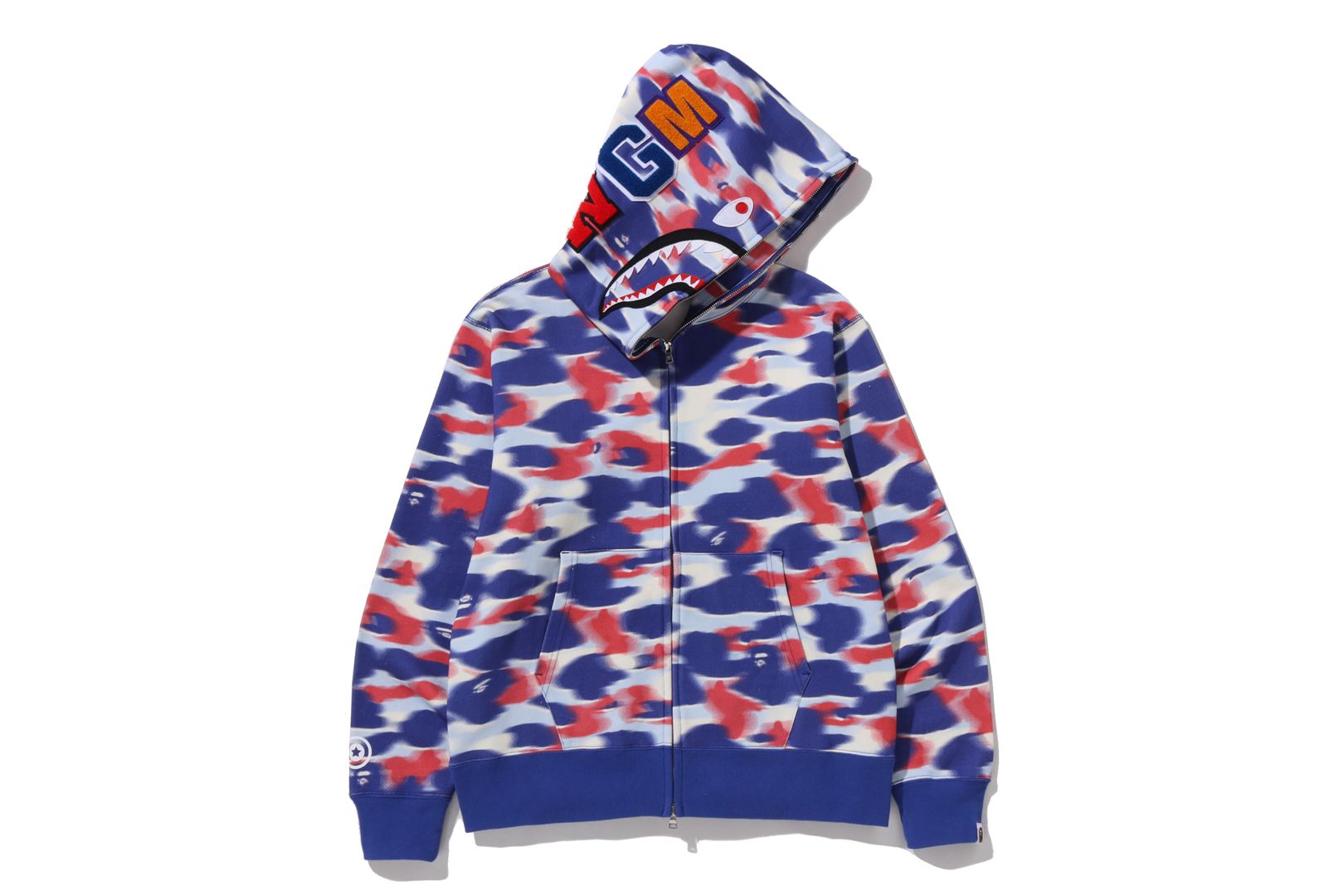 A BATHING APE® Screen Camo Shark Full Zip Hoodie | Bape official