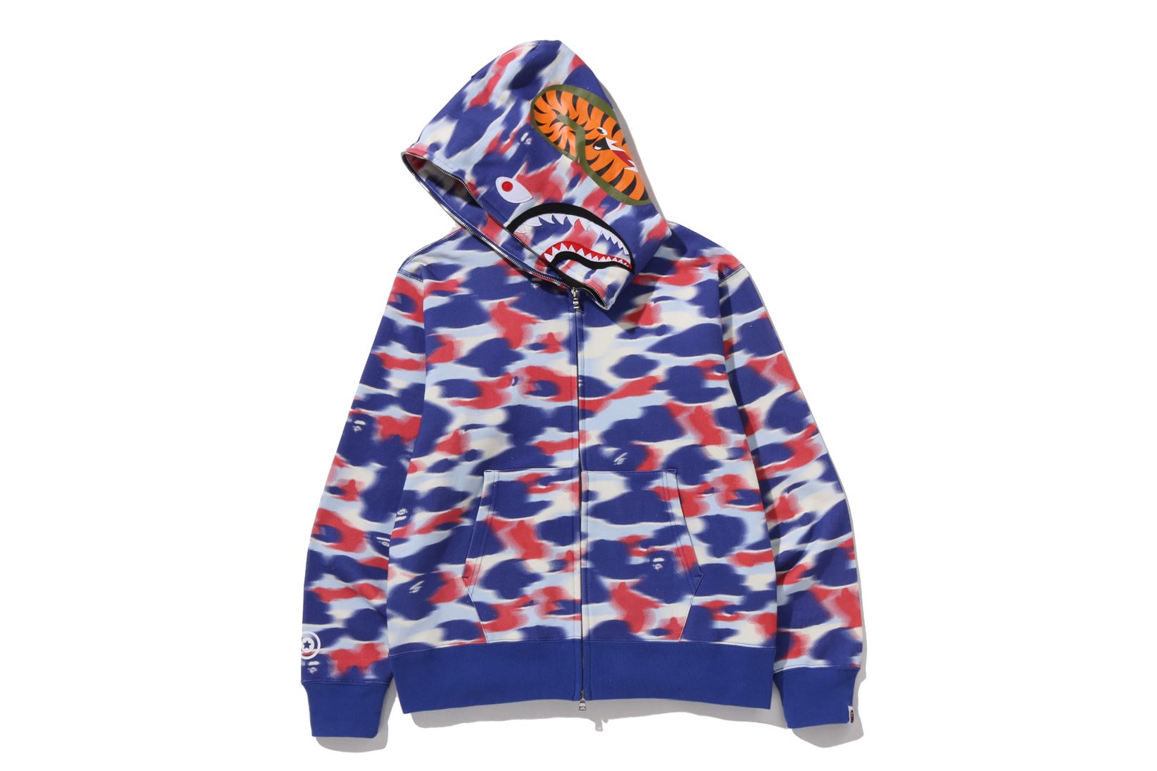 A BATHING APE® Screen Camo Shark Full Zip Hoodie | Bape official