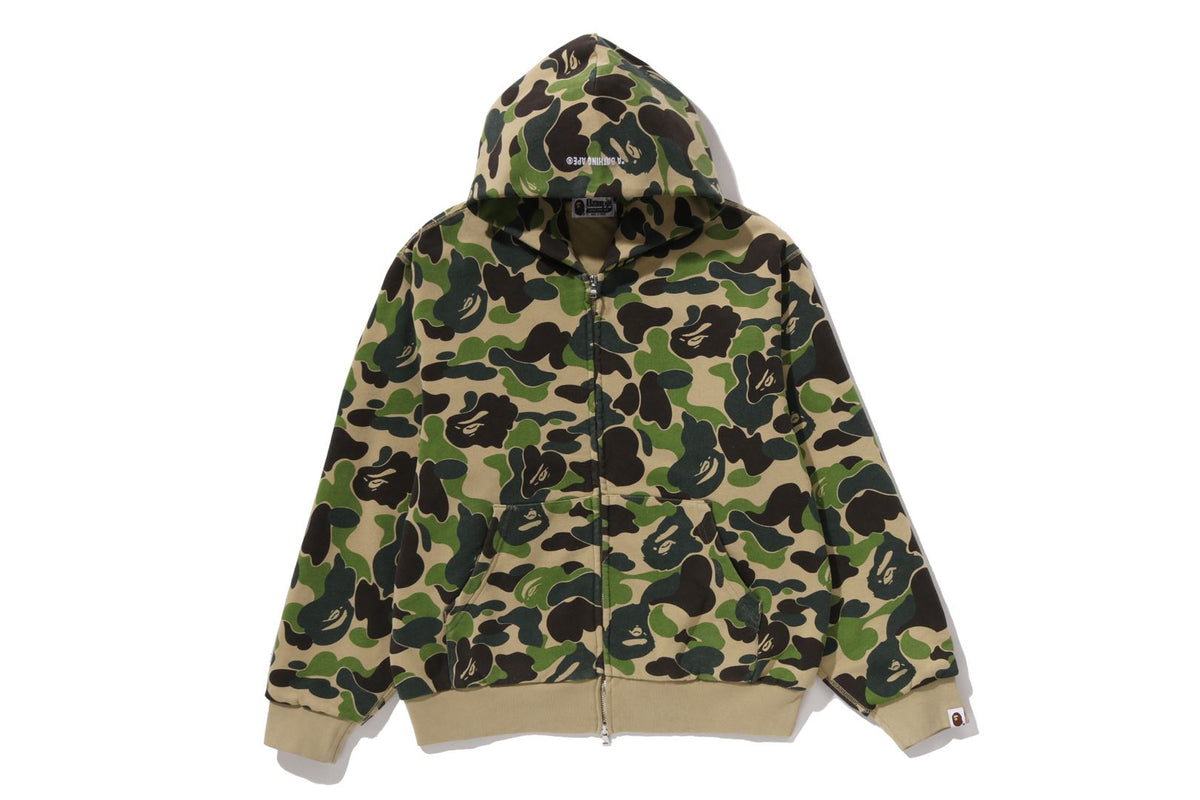 ABC CAMO HEAVY WASH CROPPED FIT ZIP HOODIE