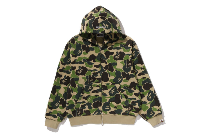 ABC CAMO HEAVY WASH CROPPED FIT ZIP HOODIE