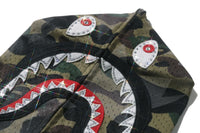 STA OVER PRINT 1ST CAMO MESH SHARK CROPPED FIT FULL ZIP HOODIE