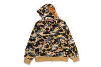STA OVER PRINT 1ST CAMO MESH SHARK CROPPED FIT FULL ZIP HOODIE