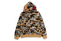 STA OVER PRINT 1ST CAMO MESH SHARK CROPPED FIT FULL ZIP HOODIE