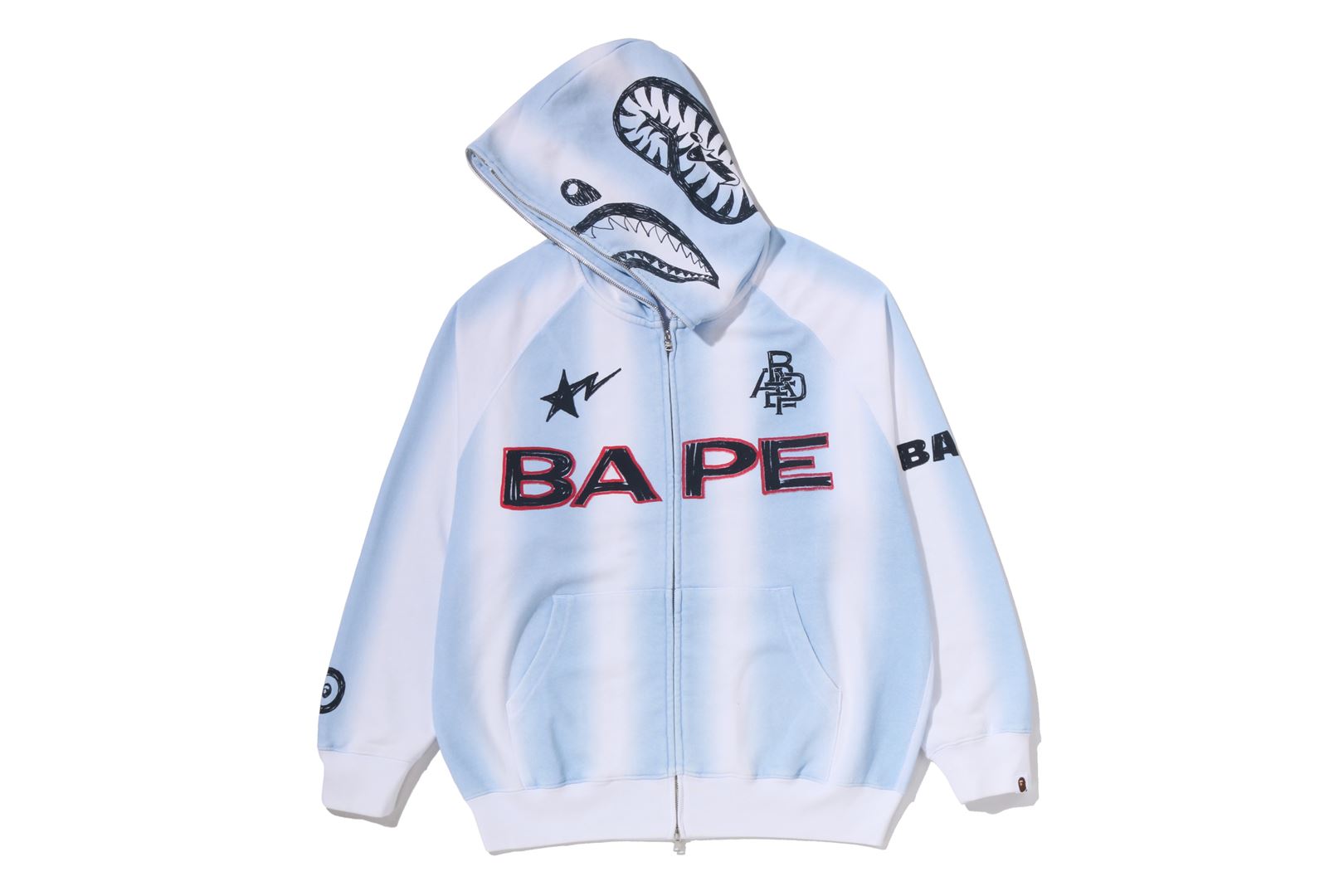 A BATHING APE® Hand Draw Football Shark Relaxed Fit Full Zip