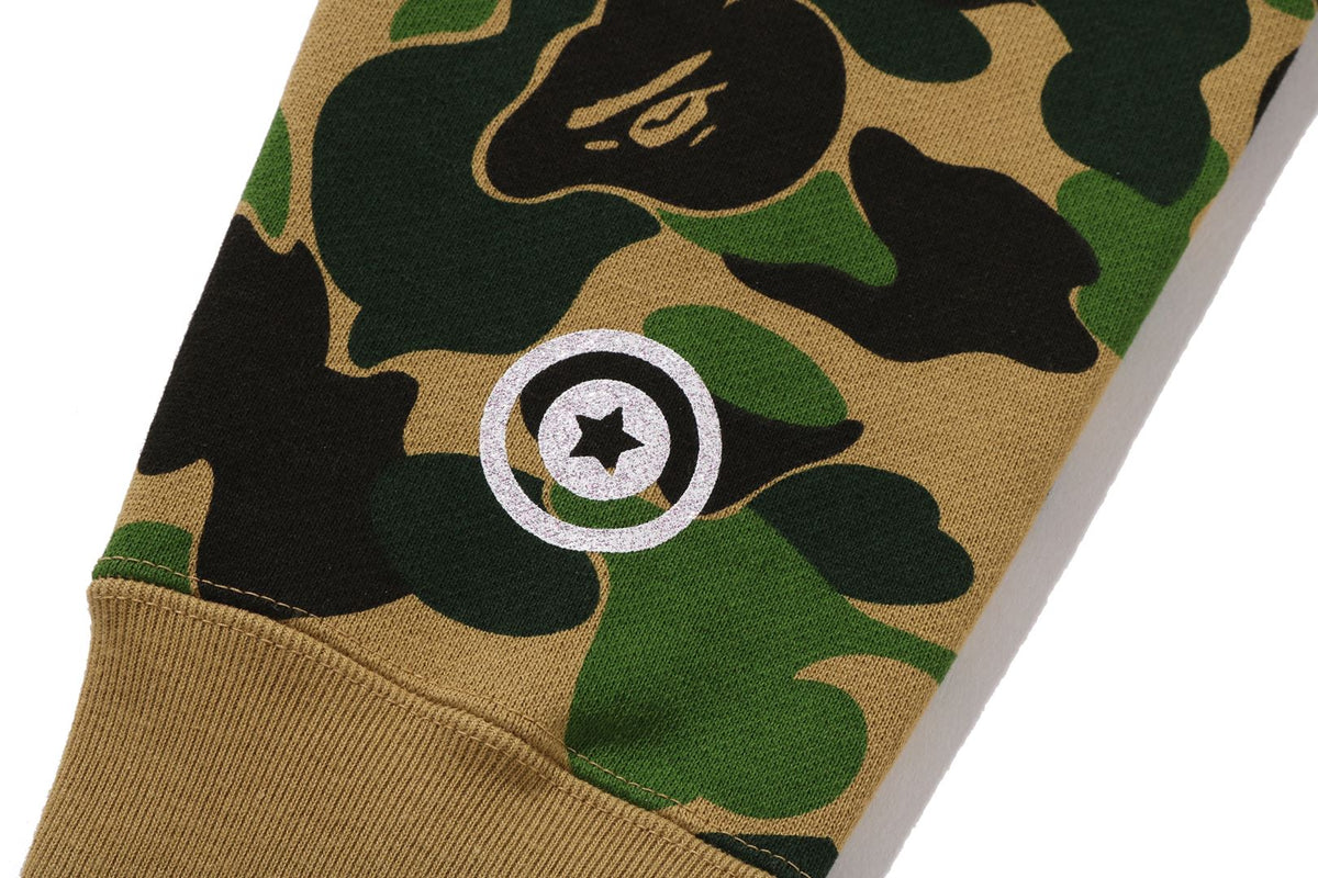 ABC CAMO CRYSTAL STONE SHARK CROPPED FULL ZIP HOODIE LADIES