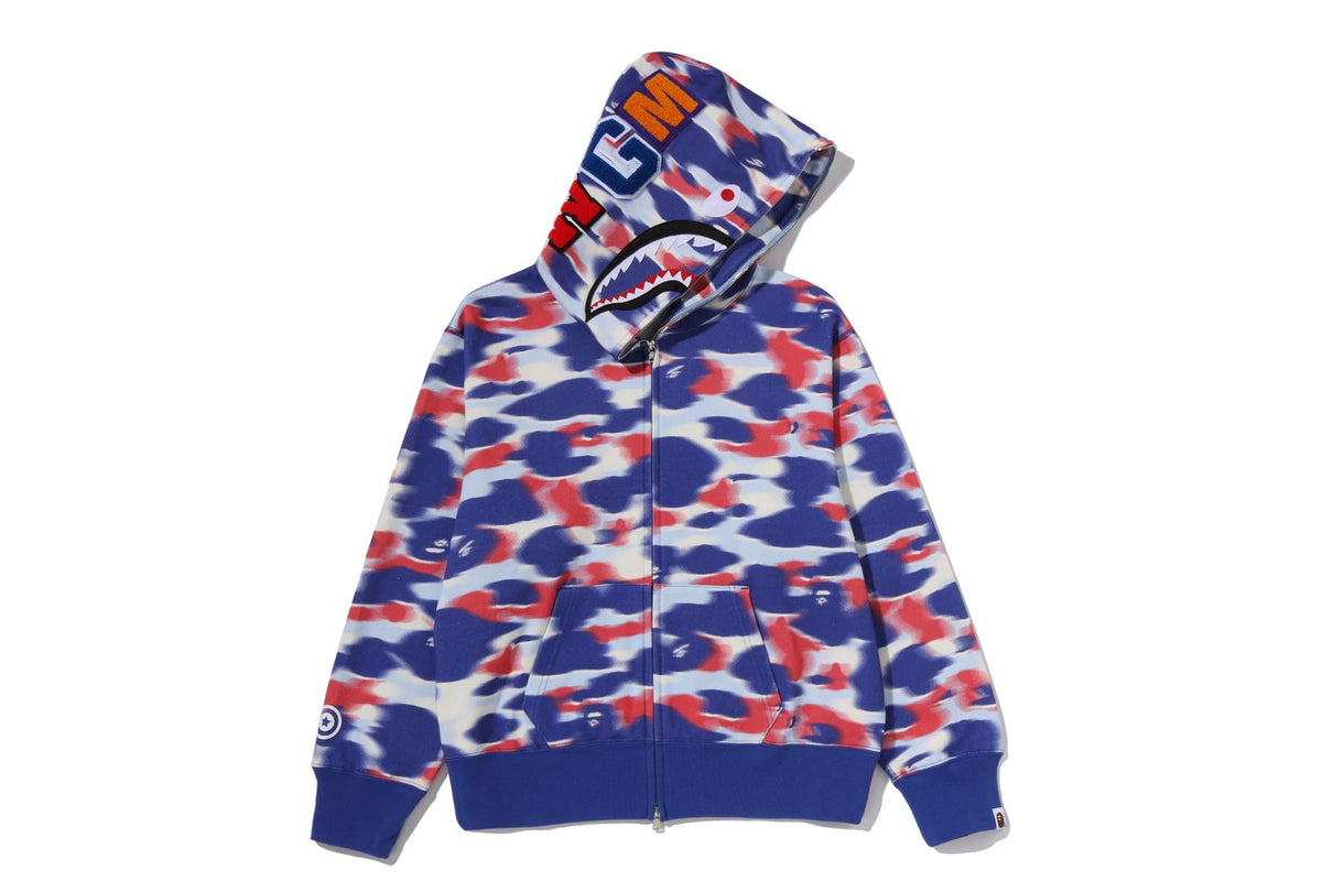SCREEN CAMO SHARK FULL ZIP HOODIE