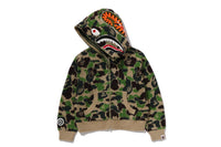 ABC CAMO TOWEL JACQUARD SHARK CROPPED FULL ZIP HOODIE LADIES