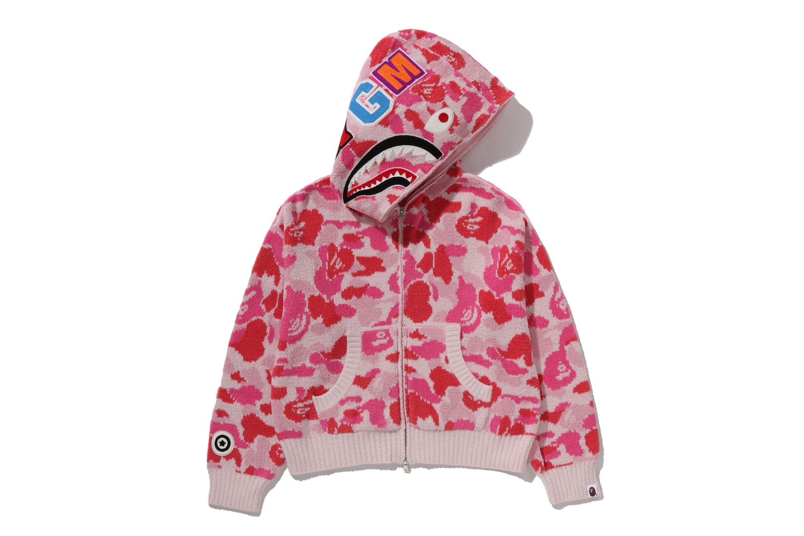 A BATHING APE® Abc Camo Towel Jacquard Shark Cropped Full Zip