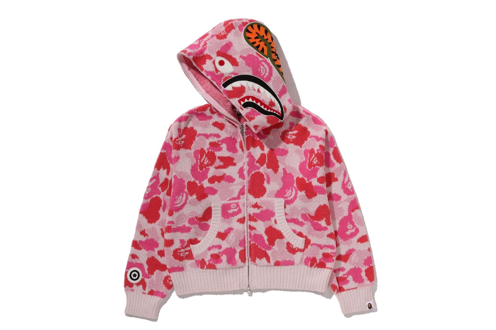 A BATHING APE® Abc Camo Towel Jacquard Shark Cropped Full Zip