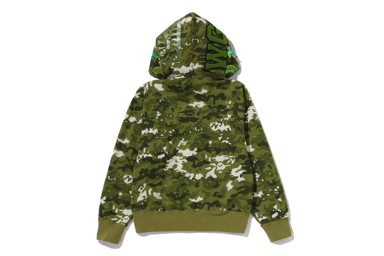 A BATHING APE® Multi Pixel Camo Shark Full Zip Hoodie | Bape