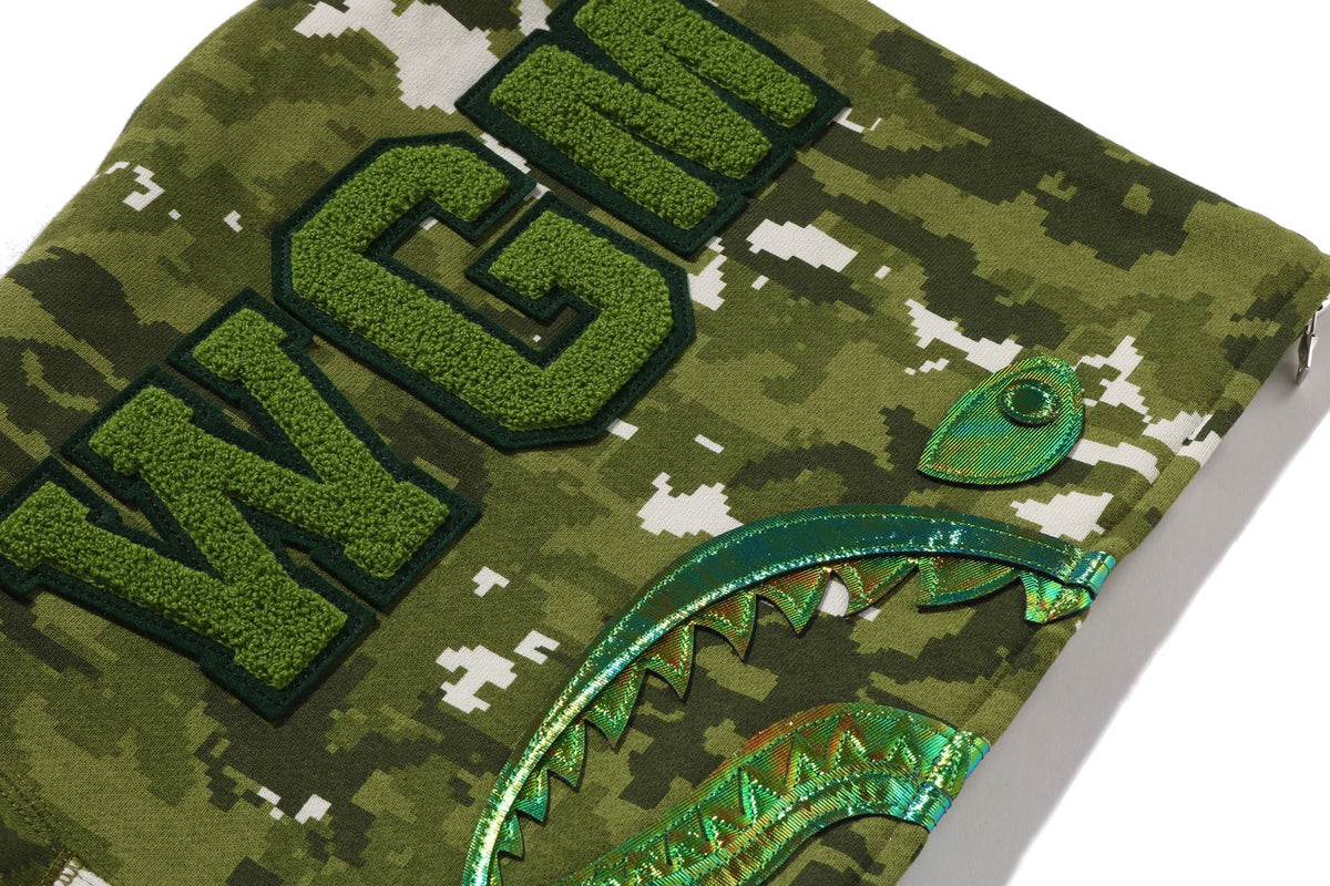 MULTI PIXEL CAMO SHARK FULL ZIP HOODIE LADIES