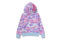 MULTI PIXEL CAMO SHARK FULL ZIP HOODIE LADIES