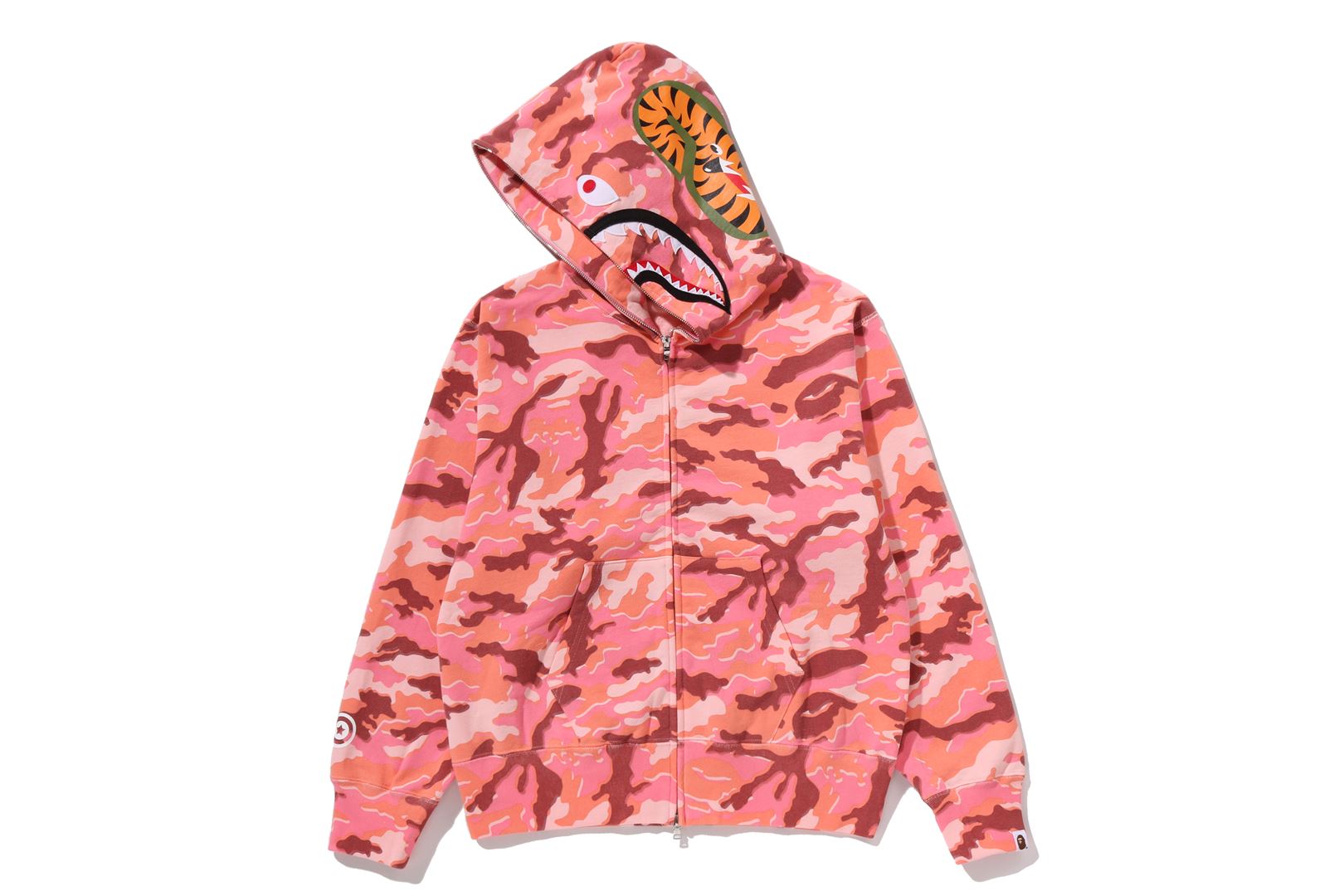 A BATHING APE® Glitch Woodland Camo Shark Full Zip Hoodie | Bape