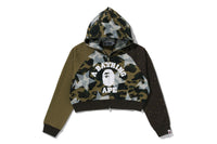 STA OVER PRINT 1ST CAMO CRYSTAL STONE COLLEGE FULL ZIP HOODIE LADIES