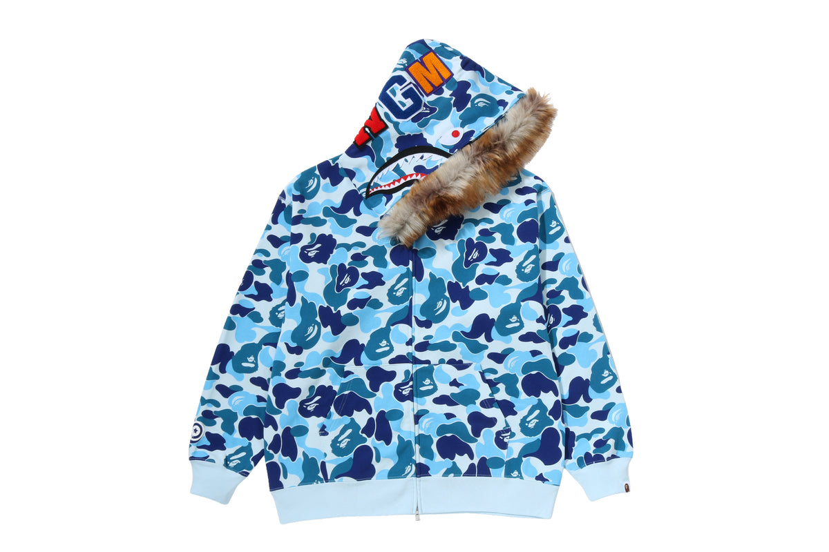 ABC CAMO FUR HOOD SHARK RELAXED FIT FULL ZIP HOODIE