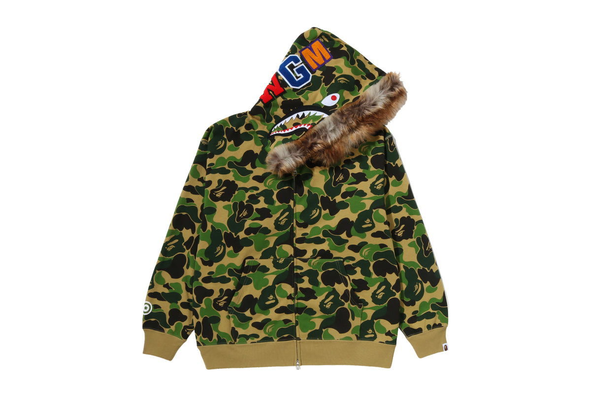 ABC CAMO FUR HOOD SHARK RELAXED FIT FULL ZIP HOODIE