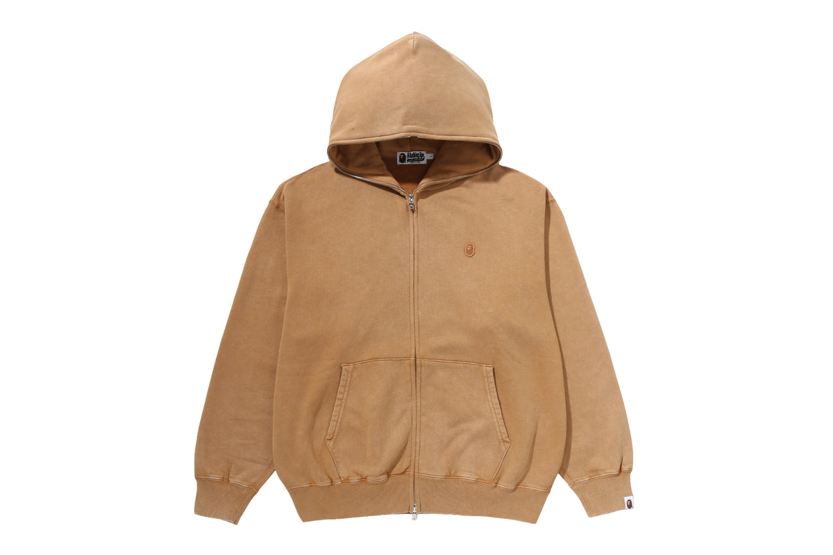 GARMENT DYED ONE POINT RELAXED FIT FULL ZIP HOODIE