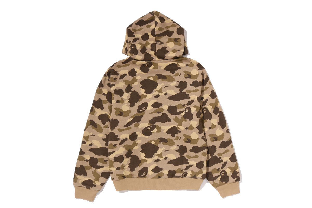 COLOR CAMO HEAVY WASHED CROPPED FIT ZIP HOODIE