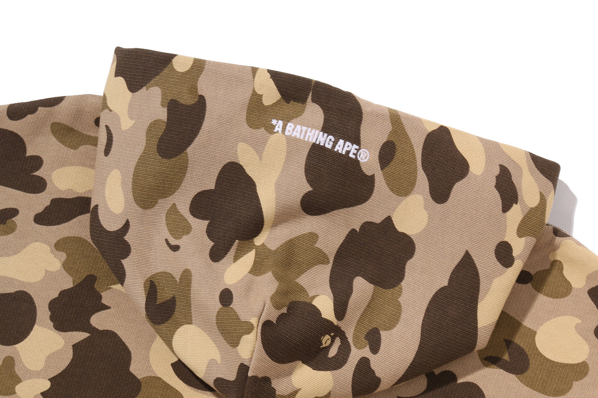 COLOR CAMO HEAVY WASHED CROPPED FIT ZIP HOODIE