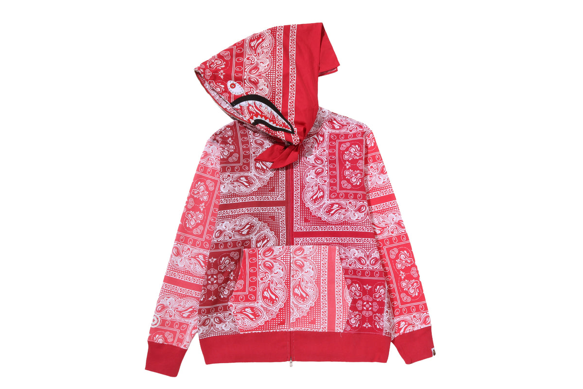 PAISLEY PATTERN SHARK FULL ZIP HOODIE